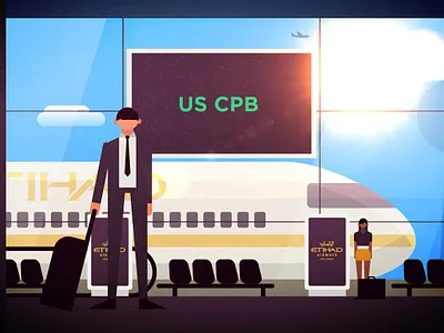 Airport 2d after effects airport animation berlin character character design covid design eithad flying mexico traveling