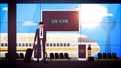 Airport 2d after effects airport animation berlin character character design covid design eithad flying mexico traveling