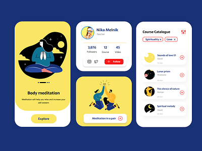 Meditation for peace of mind flat icon illustration illustrator logo minimal type ui ux web