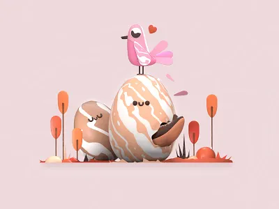 Finding new lives 3d animated animation app birds character colors design dribbble eggs illustration landing pattern plants ui ui design ux web webdesign website design