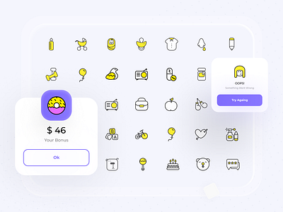 Free Icon Set app children cute figma figmadesign free freebie freebies icon icon set icons illustraion illustration illustrations ui ux vector