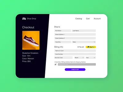Daily UI 2 - Credit Card Checkout dailyui dailyui 002