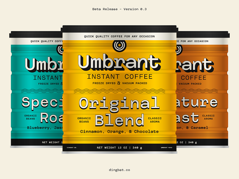 Umbrant Mono Usage bold coffee font geometric glyphs light medium monospace type design typeface typography vector