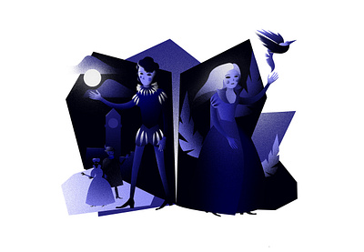 Crystals and mirrors art art direction artwork blue book book illustration branding character character design concept design digital art ebook gothic illustration night web illustration