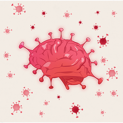 COVID Brain coronavirus covid19 design illustration