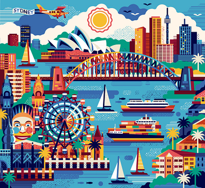 Sydney Travel Poster australia harbour bridge house opera poster travel