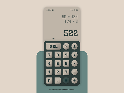 DailyUI #004 - Calculator adobe illustrator adobe xd calculator calculator app calculator ui colour daily 100 challenge daily ui dailyui design minimalism minimalistic mobile app design mobile ui nature colours nature design trends 2020 ui ux