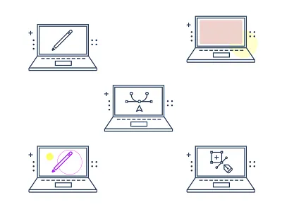 Design & Laptop Pattern icon icon design icon set iconography illustration lineart linework pattern pattern a day pattern art