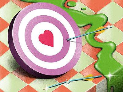 Hunter arrow green happiness hunter illustration love orange purple yellow target tile