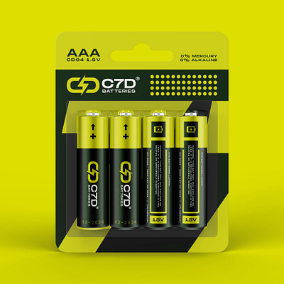 Package Design for C7D Batteries ambigram badges branding design mockup monogram package packagedesign