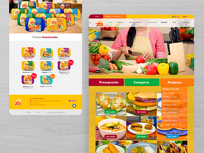 Product landing page - Recipes cheap chicken food landing page landing page design landingpage mexican food packaging product page ui ui design uidesign web web design website website design yellow