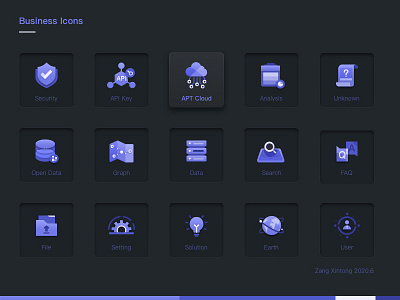 Set Of Bussiness Icons0607 zangxintong analysis api key bigdata data design graphic icon icons illustration open data search security setting ui unknown user ux web website