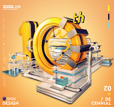 ZCOOL 10th c4d illustration logo ui 图标 插图 设计