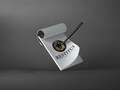 Restitui brand brand identity design gold golden graphic design logo logodesign print print design typography