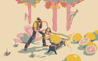 Lemons - Sawing design illustration
