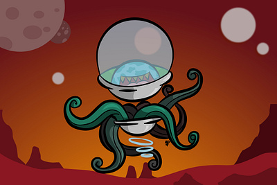 meanwhile on mars affinitydesigner cartoon cartoon illustration design illustration vector vectorart