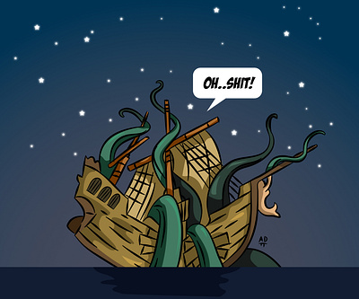 kraken monster affinitydesigner cartoon cartoon illustration design illustration vector vectorart