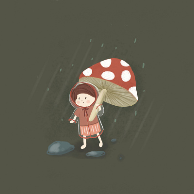 Mushroom Umbrella digital artwork digitalart doodle doodleaday doodleadayjune doodleart illustration illustrationdesign illustrator