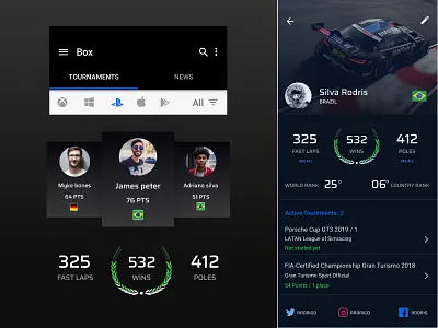 AVSPORT Profile View mobile ui ui ux