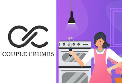 Couple Crumbs Illustration for Landing page + Logo bakery branding chef chefs cookies couplecrumbs cupcakes illustration lamp landingpage logo mixer oven uidesign uiux vector webdesign website website builder websitestyle