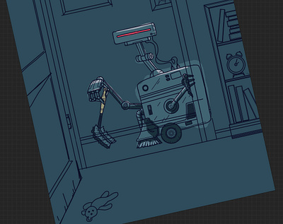 Cleaning Robot WiP cleaning illustration procreate robot