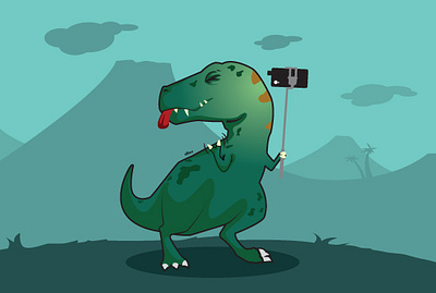 prehistoric selfie adobe illustrator cartoon cartoon illustration design illustration sketching vector vectorart