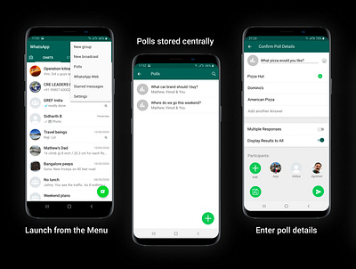 Poll Feature for WhatsApp figma interaction interface ui ui ux ui design uidesign uiux ux design whatsapp