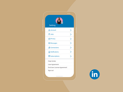 Day 7 This is my #dailyUI challenge app dailyui design icon job linkedin mobiledesign setting settings page settings ui typography ui uidesign ux vector