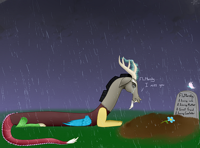 Discord Will Always Love Fluttershy digitalart discord grave mlp rain