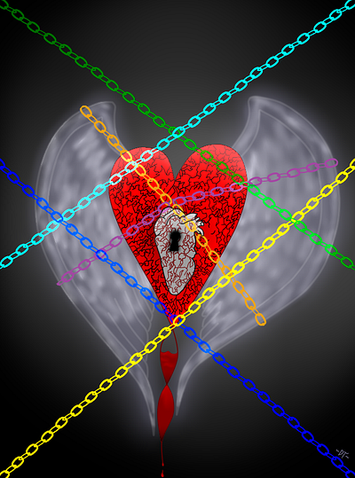 Broken Heart bookcover broken heart chains digitalart locked up