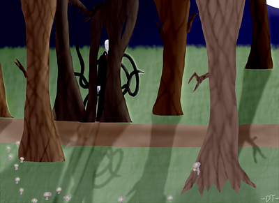 Seeking Slenderman digitalart fanart night slenderman