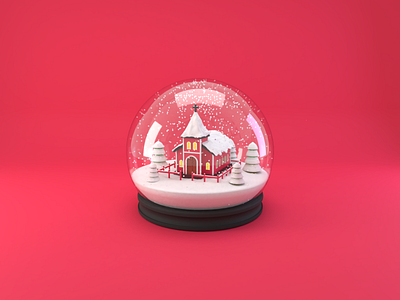 Day 18-20 Snow Globe 100daysof3d 100daysof3dbytx 3d blender blendercycles christmas church mrsorbias snow snowglobe the100dayproject