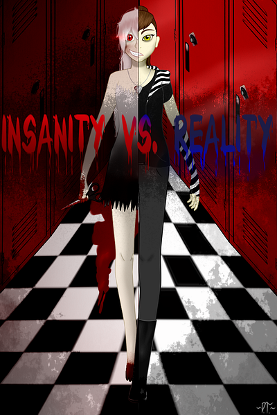 Insanity vs Reality cover bookcover design digitalart insyntia original characters