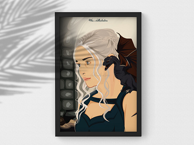 Daenerys Targaryen custom illustration daenerys targaryen daenerys targaryen illustration dargon dargon illustration emilia clarke fantasy illustration game of thrones game of thrones illustration girl illustration got illustration portrait portrait chennai the chillustrators