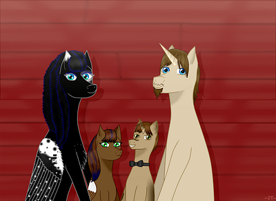 Family Photo brother digitalart family family portrait father kids mlp mother pegasus photo sister unicorn