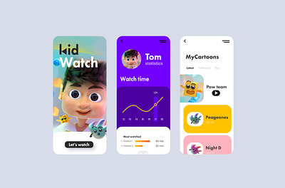 Kid app 3d 3d art cartoon design illustration low poly lowpoly ui uiux design ux web