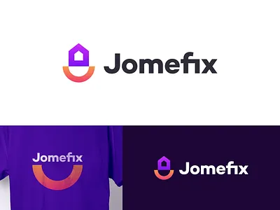 Jomefix Logo branding design happiness happy home house identity identity design logo logodesign logomark logotype mark minimal smile smiley symbol typography