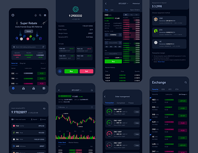 Cryptocurrency exchange design icon ui ux