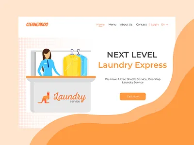 Cleangaroo Laundry Concept animation design flat illustration mobile ui uiux ux vector web web design website website design