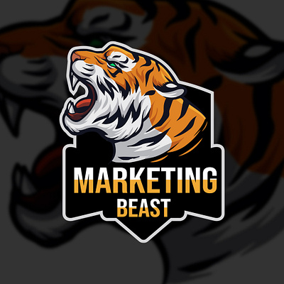 Mascot Marketing Logo brand design logo marketing agency mascot mascot tiger tiger logo