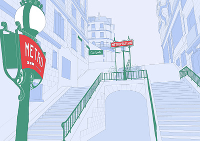 Parisian Metro digital drawing drawing metro paris photoshop subway