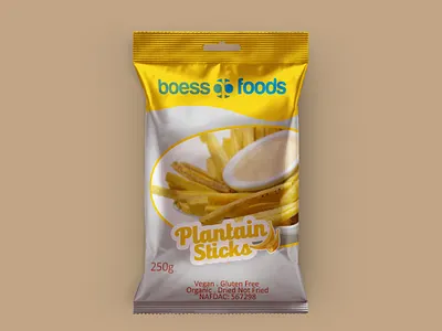 Dried Plantain Sticks food package design packaging product design snacks