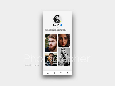 Photographer Application uiux animation application icon typography ui ux web