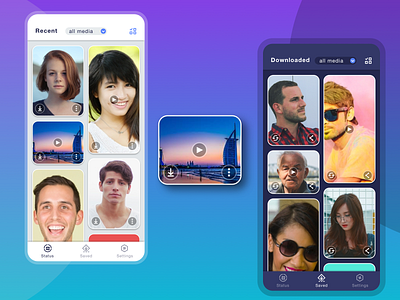 Status Saver app android app design apple application branding code design ios logo minimal ui ui web app