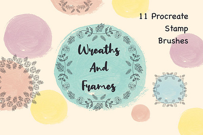 Wreaths and Frames Procreate Brushes branding branding design frames mockup procreate brush procreate brush set procreate brushes