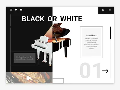 Piano UI design flat minimal ui ux vector web website