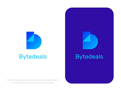 Bytedeals logo b mark branding company logo finance identity it logo money startup symbol technology