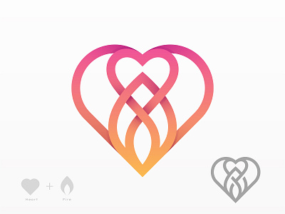 ❤️+🔥 branding design fire flame heart logo love