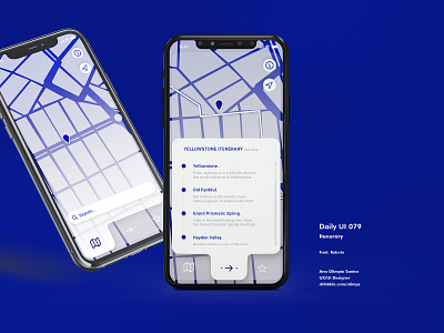 Itenerary #079 DailyUi Challenge app appdesign dailyui dailyui079 dailyuichallenge design gps gradient interface interfacedesign itenerary road ui ui design uidesign vacations xd