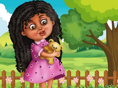 meggi love bear colors digital 2d digital art illustration kids illustration painting